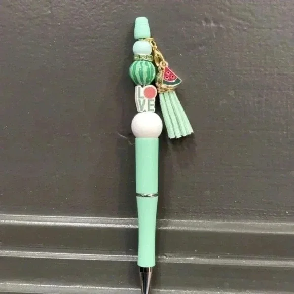 Two Summertime watermelon pens with tassel and charm - Picture 2 of 2